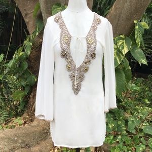 Vintage silk beaded Blouse